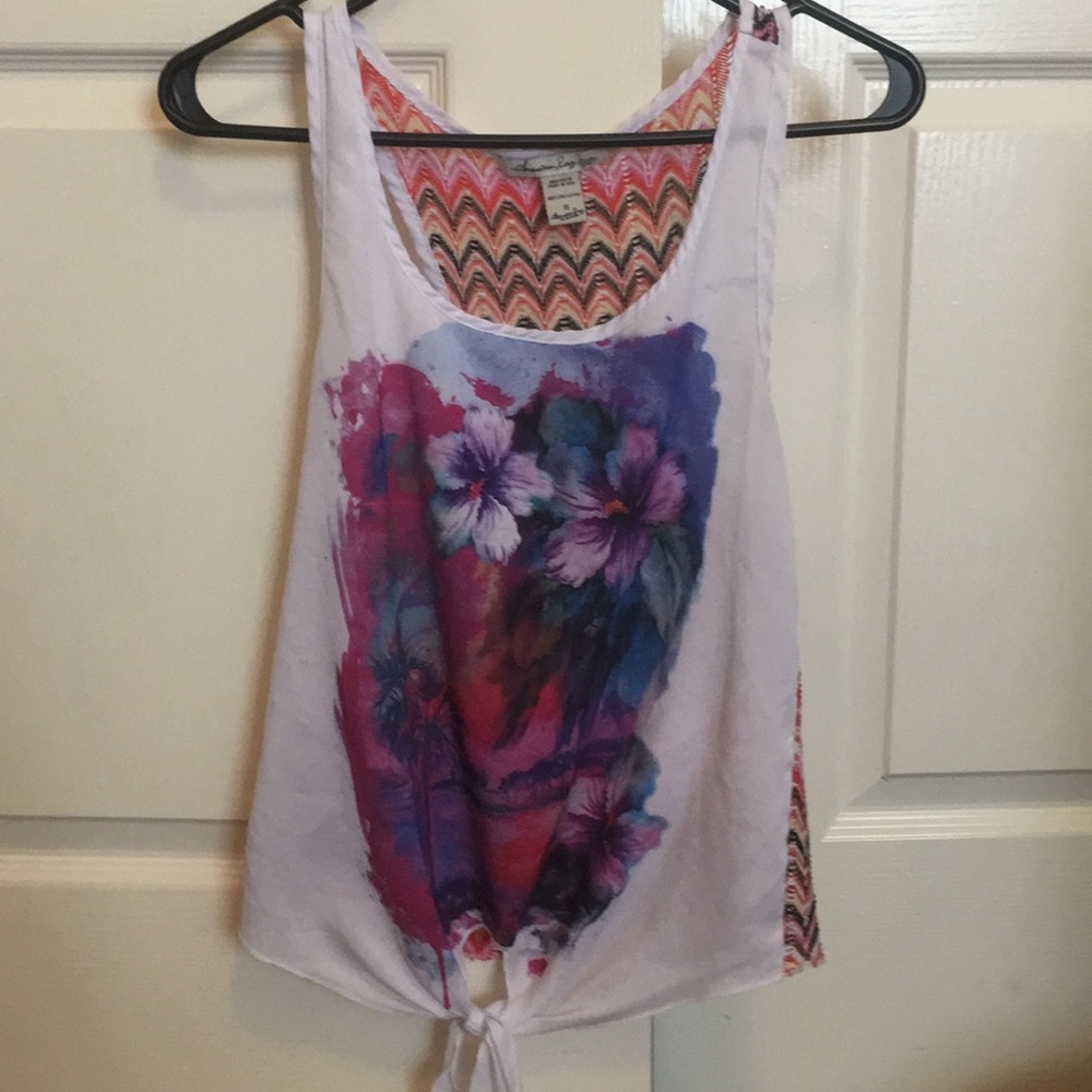polyester tank with tie in front